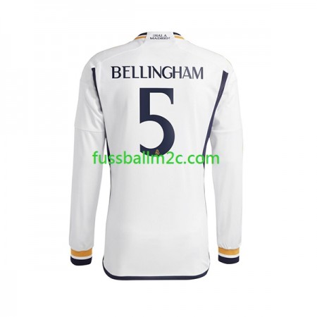 Fußballtrikots Real Madrid Jude Bellingham 5 Heim Trikotsatz 2023-2024 Langarm